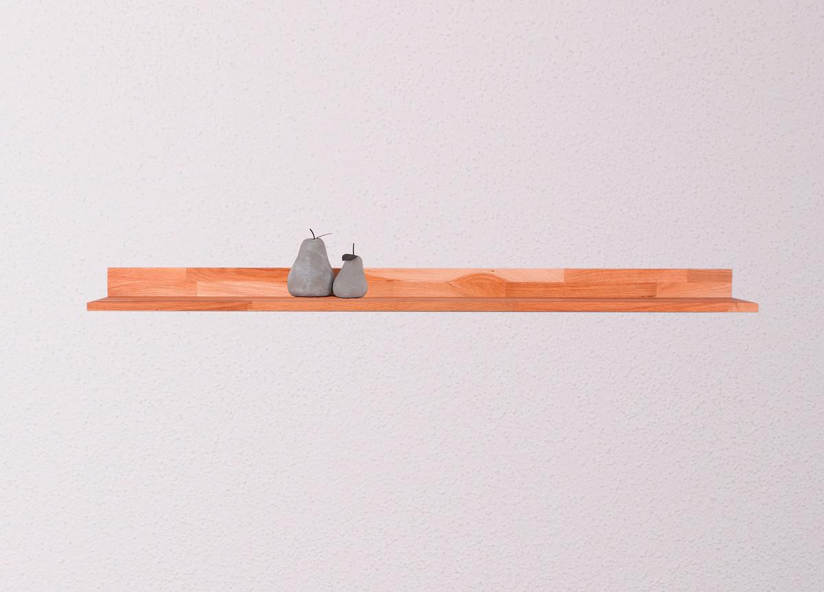 Wandboard Kalle B: 120 cm Echtholz Eiche - Eichefarben, Basics, Holz (120/8/20cm)