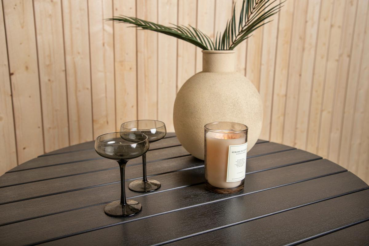 Gartentisch Break Aluminium D: 90cm - Schwarz, KONVENTIONELL, Kunststoff/Metall (90/74cm) - Gardenson