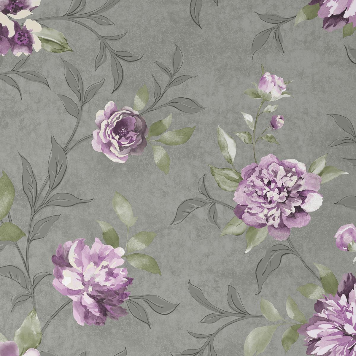Bettwäsche Alice - Lila/Grau, ROMANTIK / LANDHAUS, Textil - James Wood