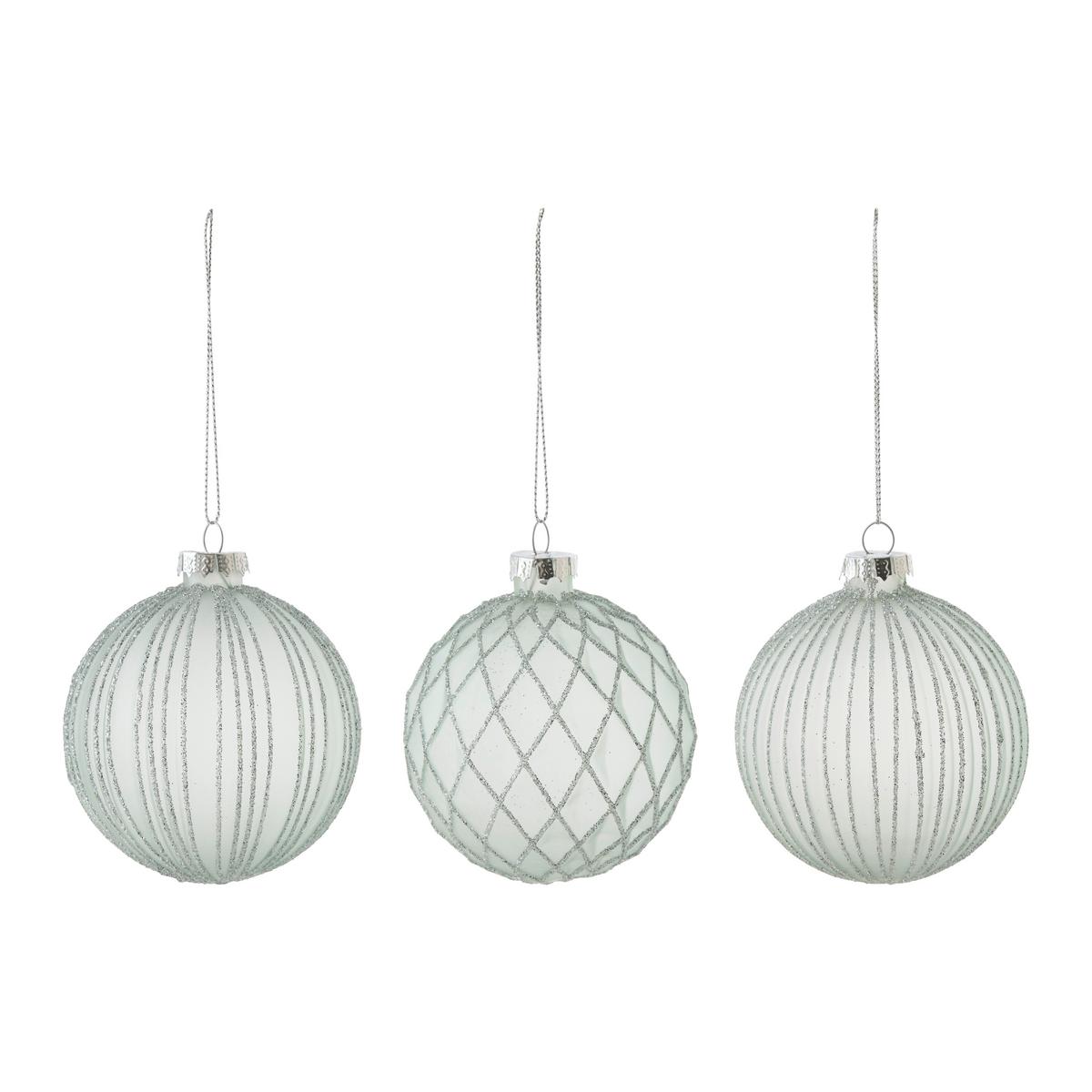 Sada vianočných gulí Miracle, Ø: 8cm, 12ks/bal. - pastelová modrá, kov/textil (8cm) - Mömax