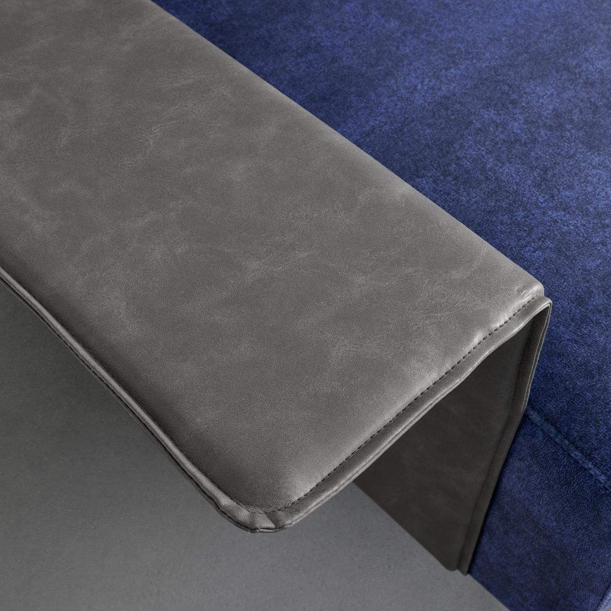 Sedací souprava DONNA - šedá/modrá, Moderní, kov/dřevo (345/68/176cm) - Bessagi Home