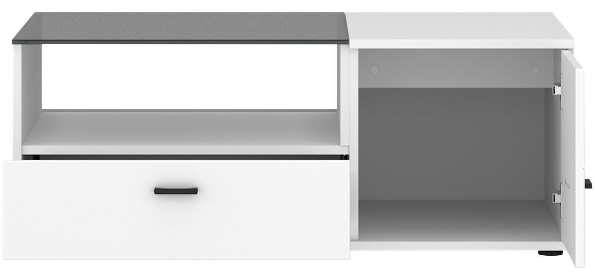 Couchtisch Rion Weiß B: 100 Cm - Weiß, MODERN, Glas/Holzwerkstoff (100/39/67cm)