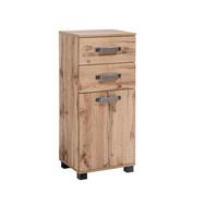 Unterschrank Milan BxH: 40,4x 94,8 Eiche Dekor - Eichefarben/Schwarz, KONVENTIONELL, Holzwerkstoff (40,3/94,8/32cm) - MID.YOU