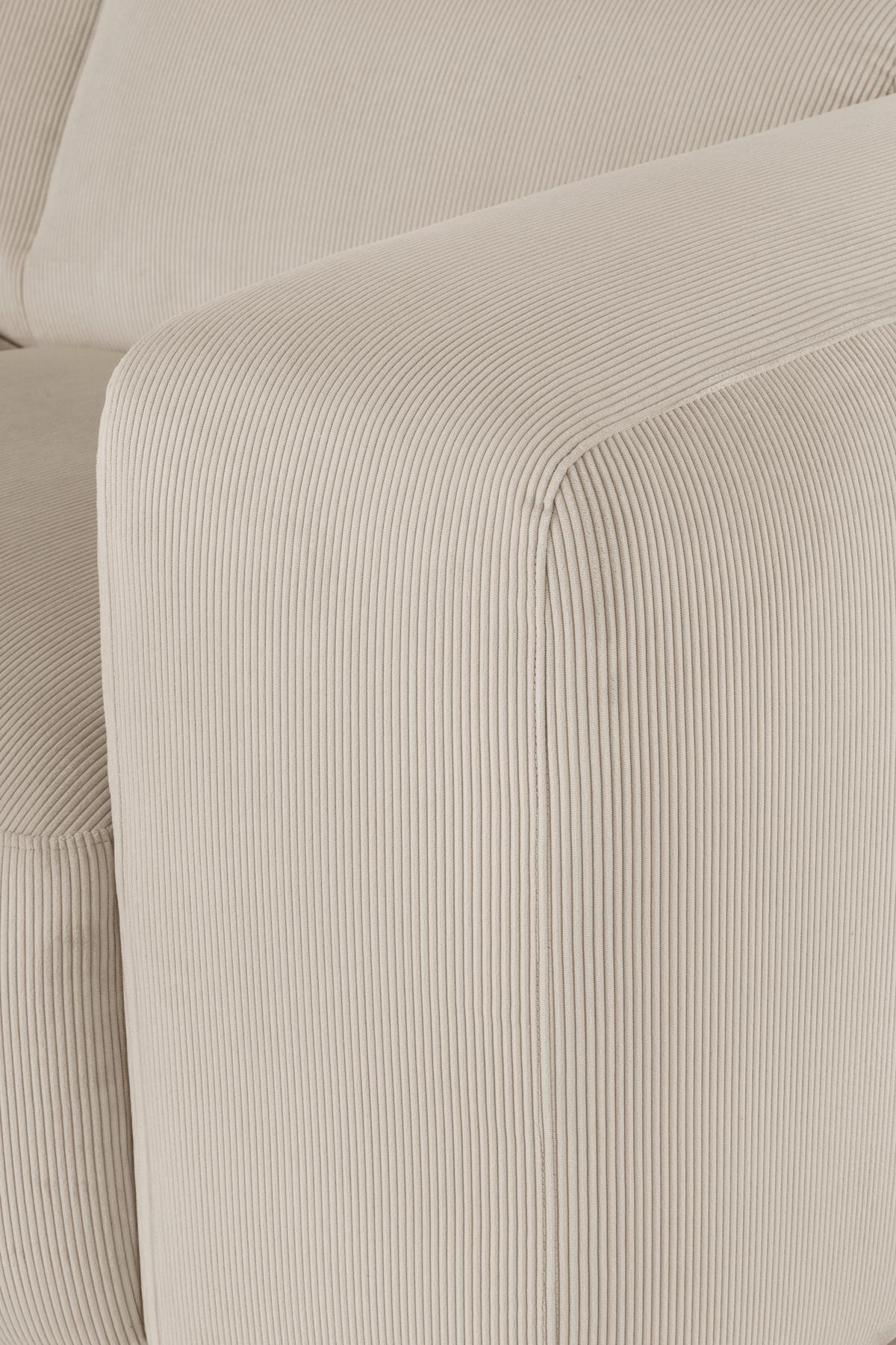 ECKSOFA Hannah Beige S: 200x304cm - Beige/Schwarz, Design, Textil (200/304cm) - MID.YOU