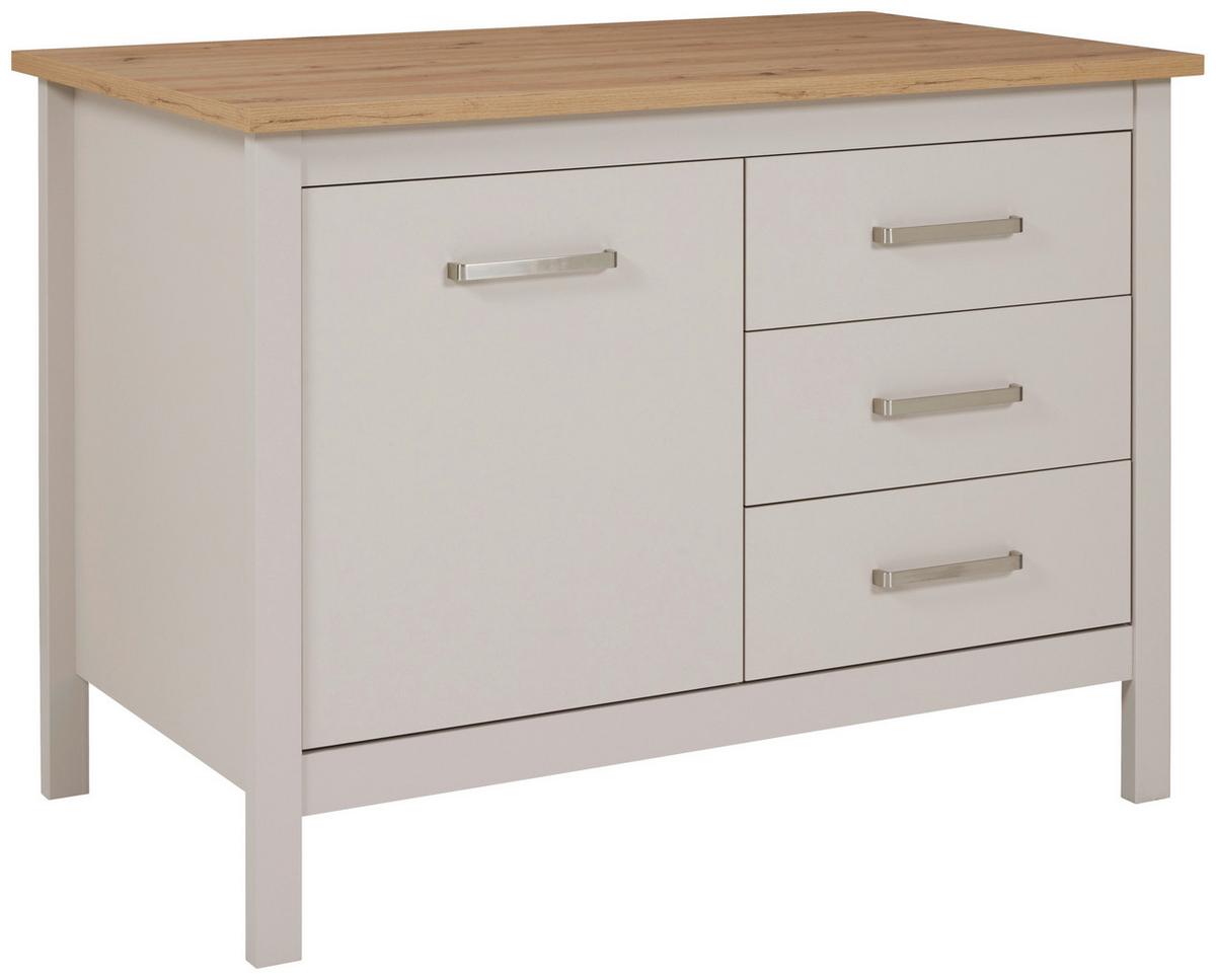 Kücheninsel Sardegna - Kaschmir/Eiche Artisan, ROMANTIK / LANDHAUS, Holzwerkstoff (124/91,5/75cm)