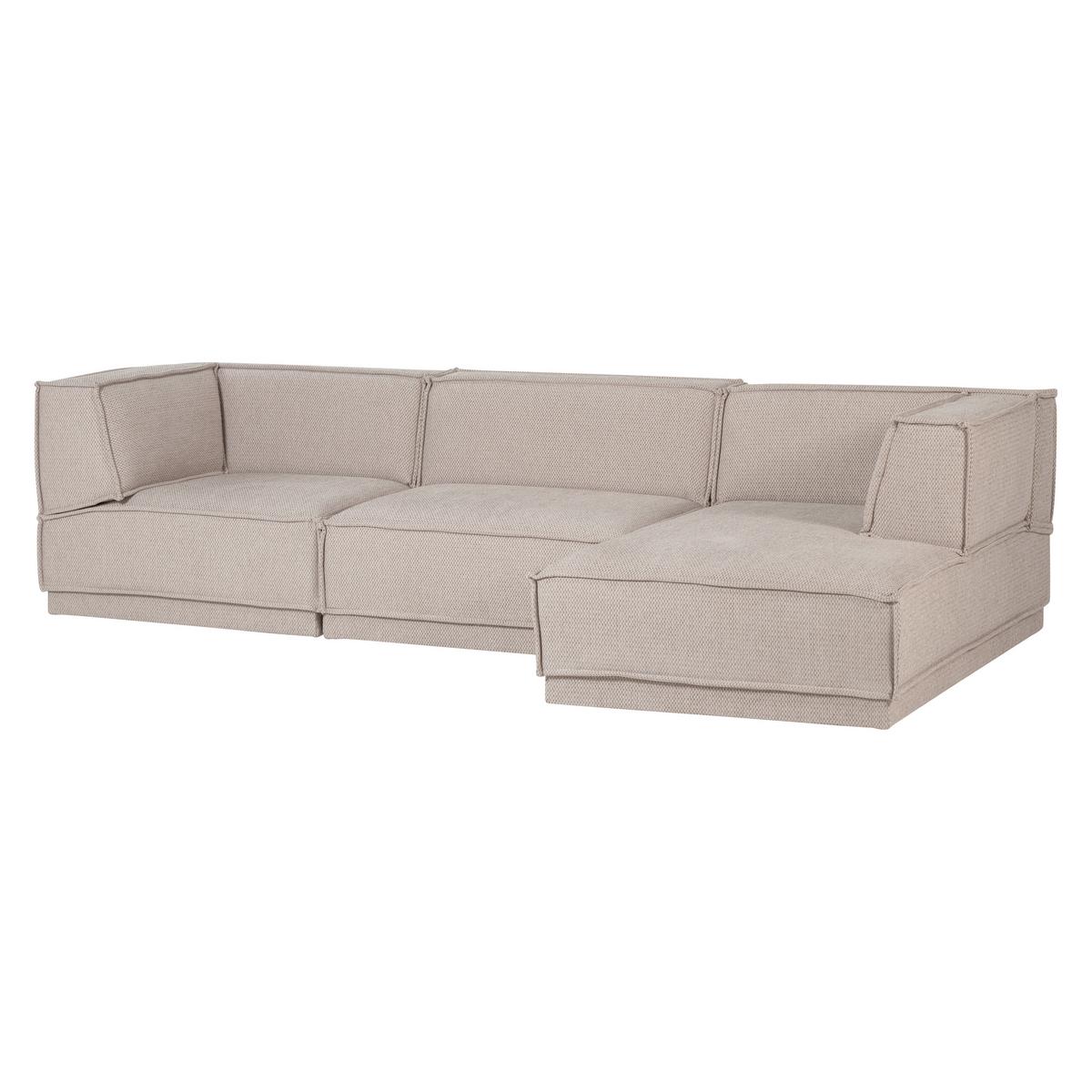 ECKSOFA Manu Naturfarben 286x160cm - Schwarz/Naturfarben, MODERN, Textil (286/160cm) - Livetastic
