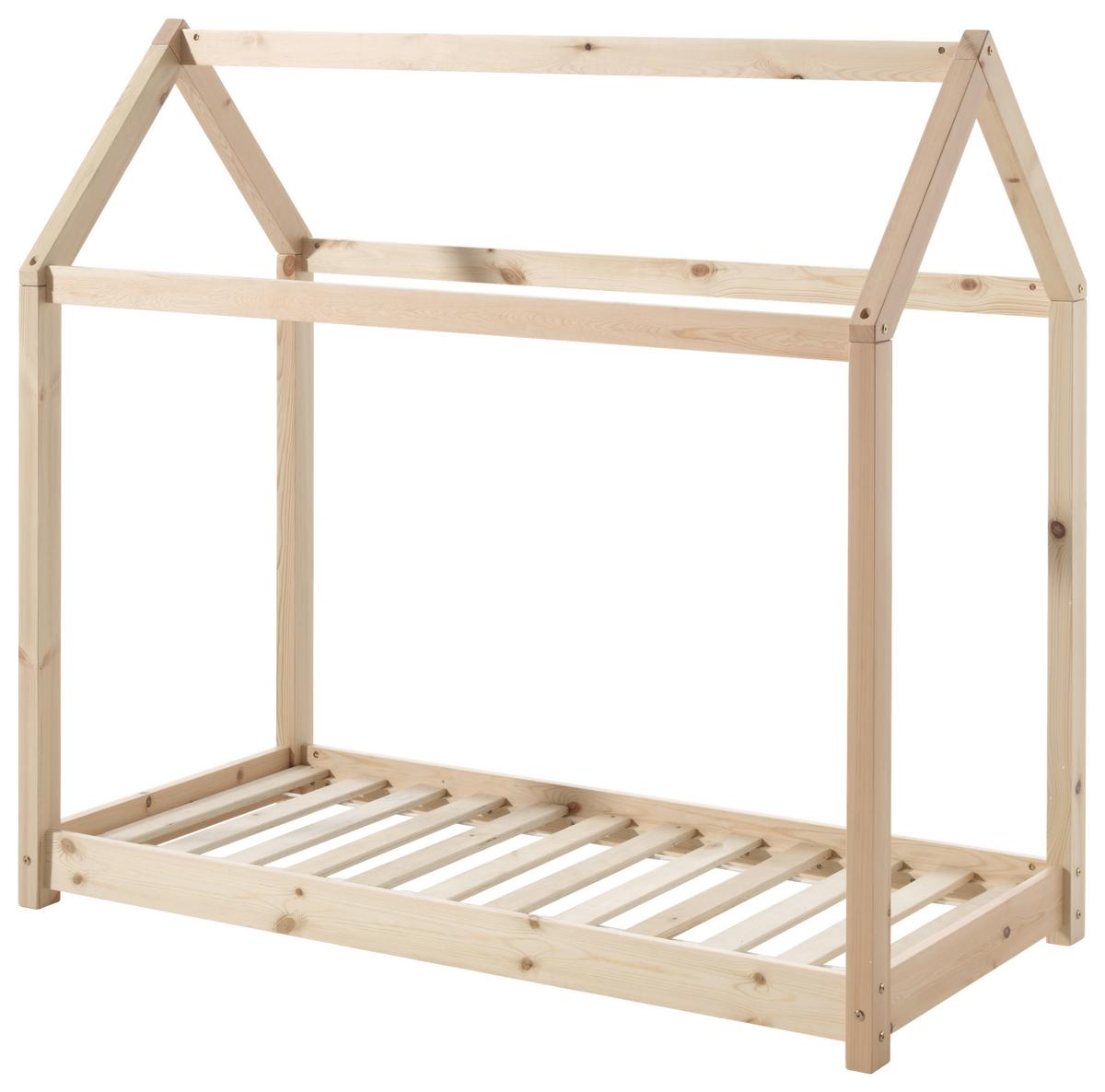 Hausbett Cabane 70x140 Cm Kiefer Echtholz - Naturfarben, Natur, Holz (70/140cm) - MID.YOU