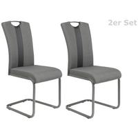 Schwingstuhl Amber Anthrazit/ Grau Gepolstert 2er-Set - Anthrazit/Grau, MODERN, Textil/Metall (43/98/56cm) - MID.YOU