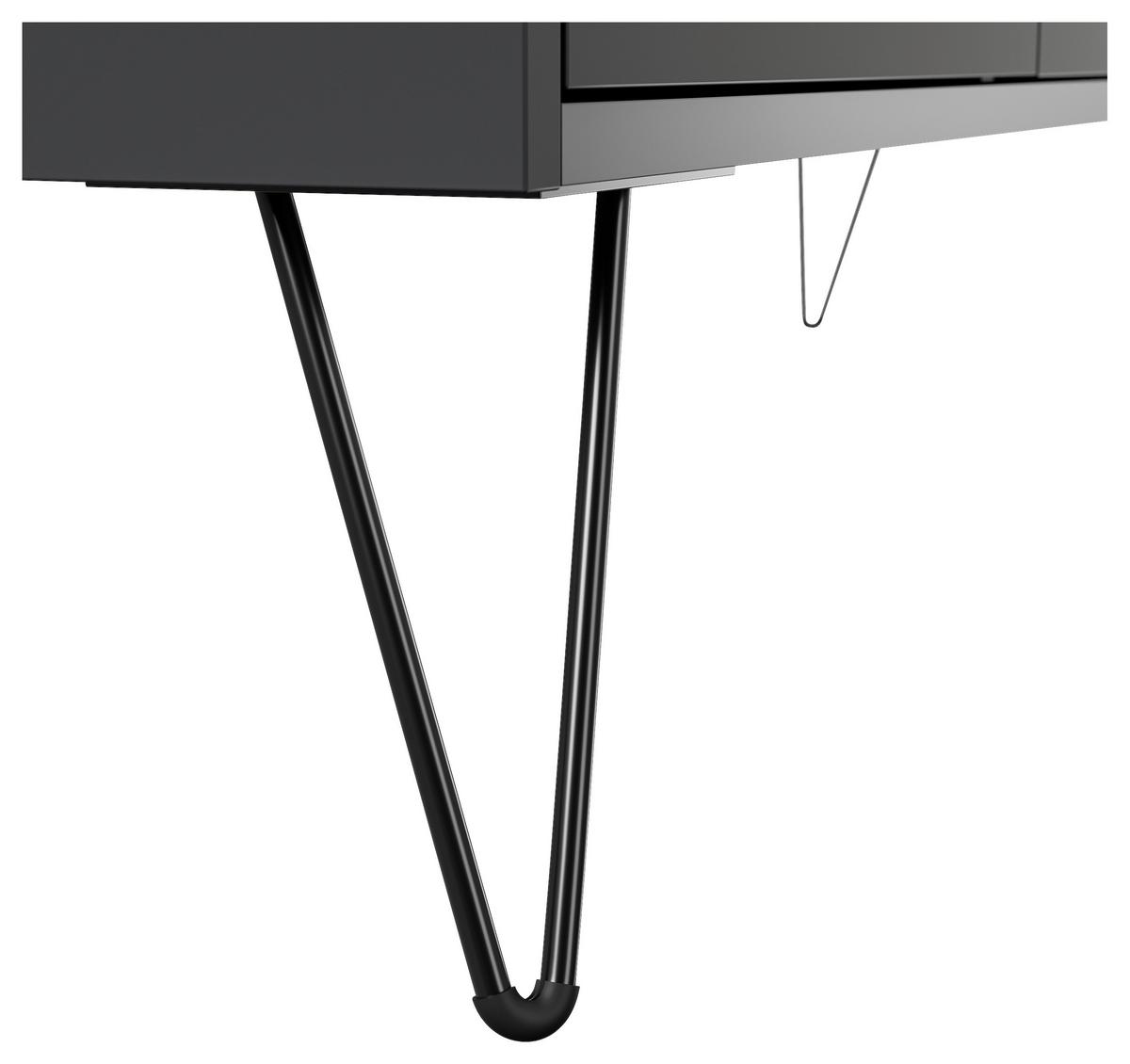 Sideboard Posseik Industrial Graphitfarben/eichef. 155 Cm - Eichefarben/Schwarz, Design, Holzwerkstoff (155/93,6/42cm) - P & B