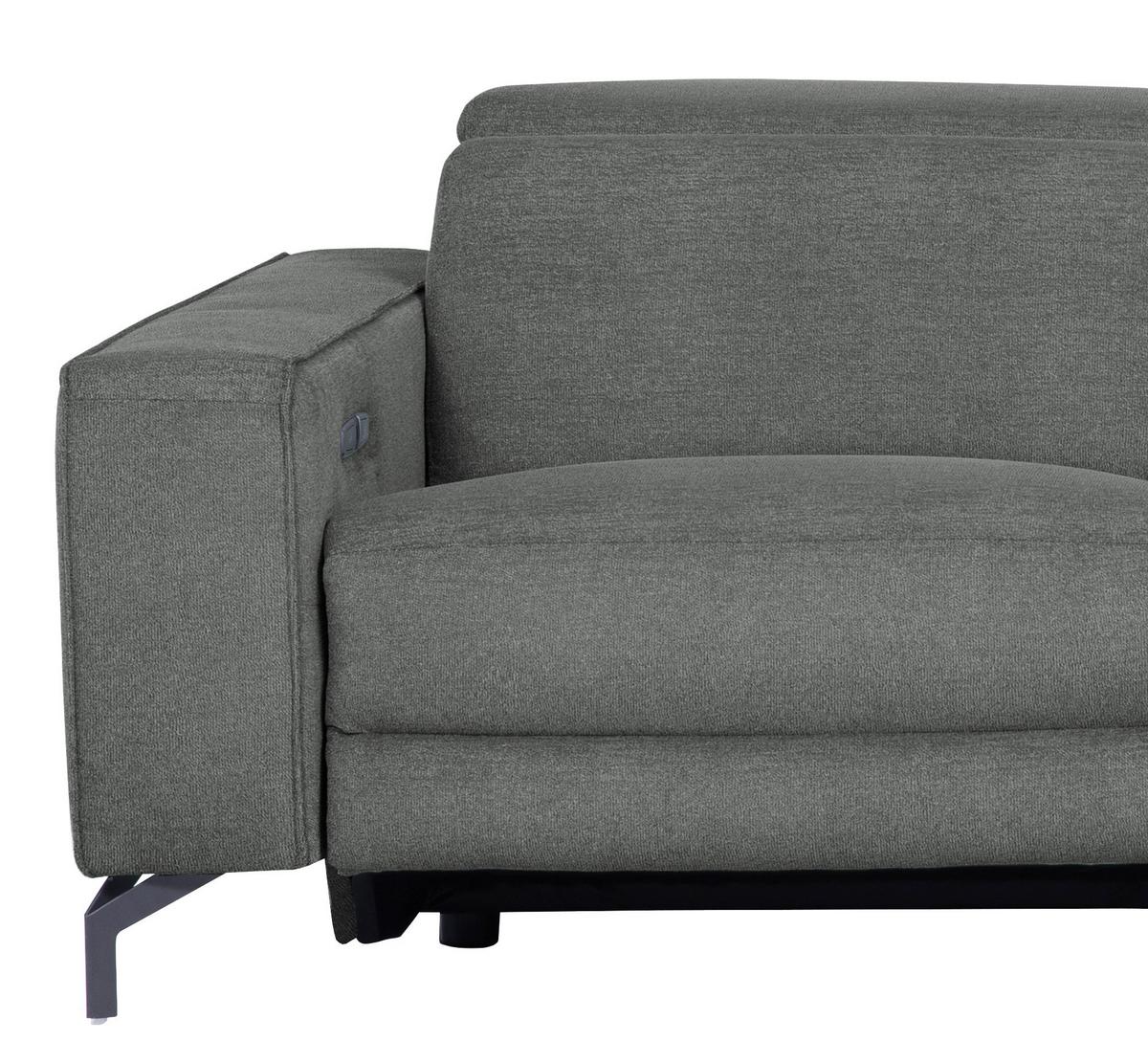 Ecksofa Michelle Grau S: 278x108 cm - Schwarz/Grau, Design, Textil (278/176cm) - Livetastic