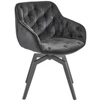 Armlehnstuhl Avegno Schwarz Sitzfläche 360° drehbar - Schwarz, MODERN, Holz/Textil (59,5/84/63,5cm) - Livetastic