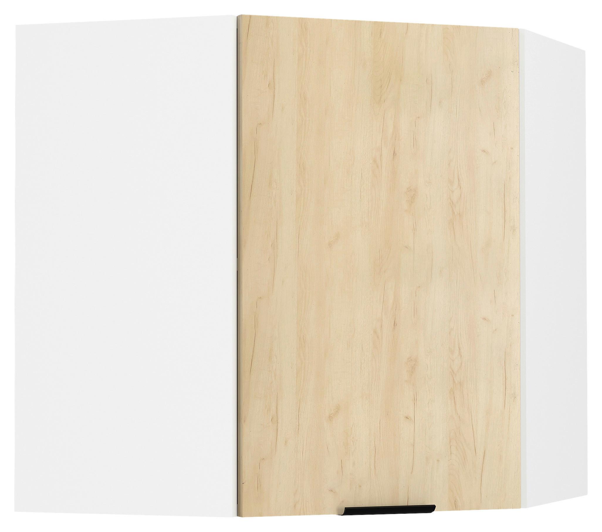 Eckoberschrank Fasola Honigeiche/Weiß B: 57 cm - Honigeiche/Weiß, Trend, Holzwerkstoff/Kunststoff (57/60/57cm) - MID.YOU