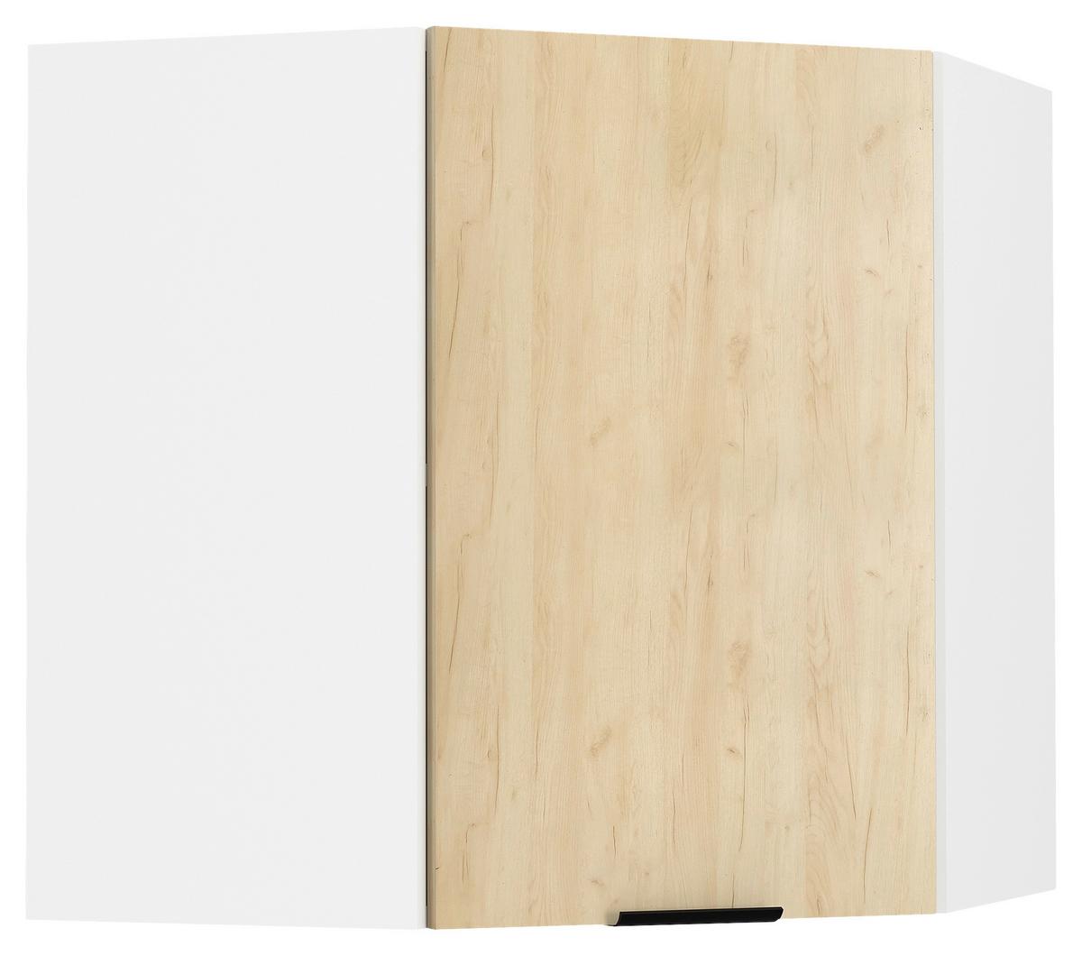 Eckoberschrank Fasola Honigeiche/Weiß B: 57 cm - Honigeiche/Weiß, Trend, Holzwerkstoff/Kunststoff (57/60/57cm) - MID.YOU