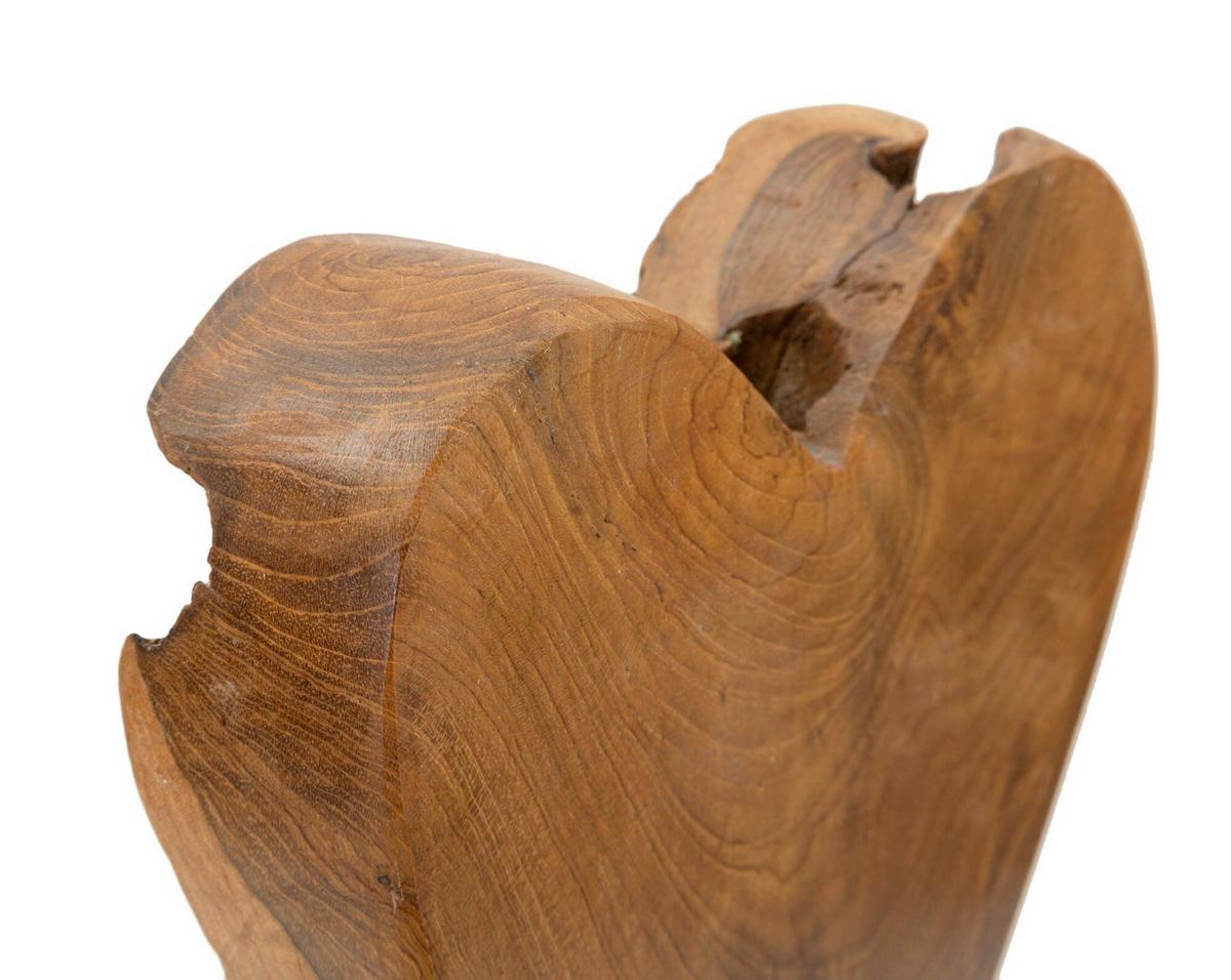 Skulptur Heart Teak Braun, B: 15 cm - Braun, Basics, Holz (15/35/10cm)