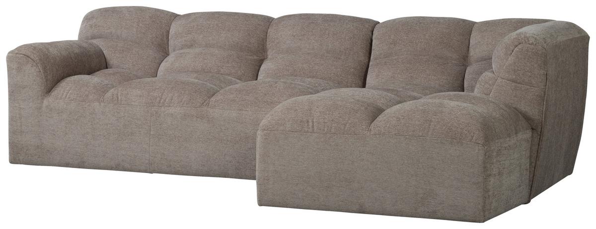 Ecksofa Tibas Sandfarben S: 280x165cm - Sandfarben/Schwarz, Design, Textil (280/165cm) - Livetastic