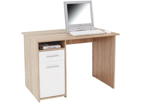 Písací Stôl Palermo - biela/dub sonoma, Moderný, kompozitné drevo (110/74/60cm) Písací Stôl Palermo - biela/dub sonoma, Moderný, kompozitné drevo (110/74/60cm)