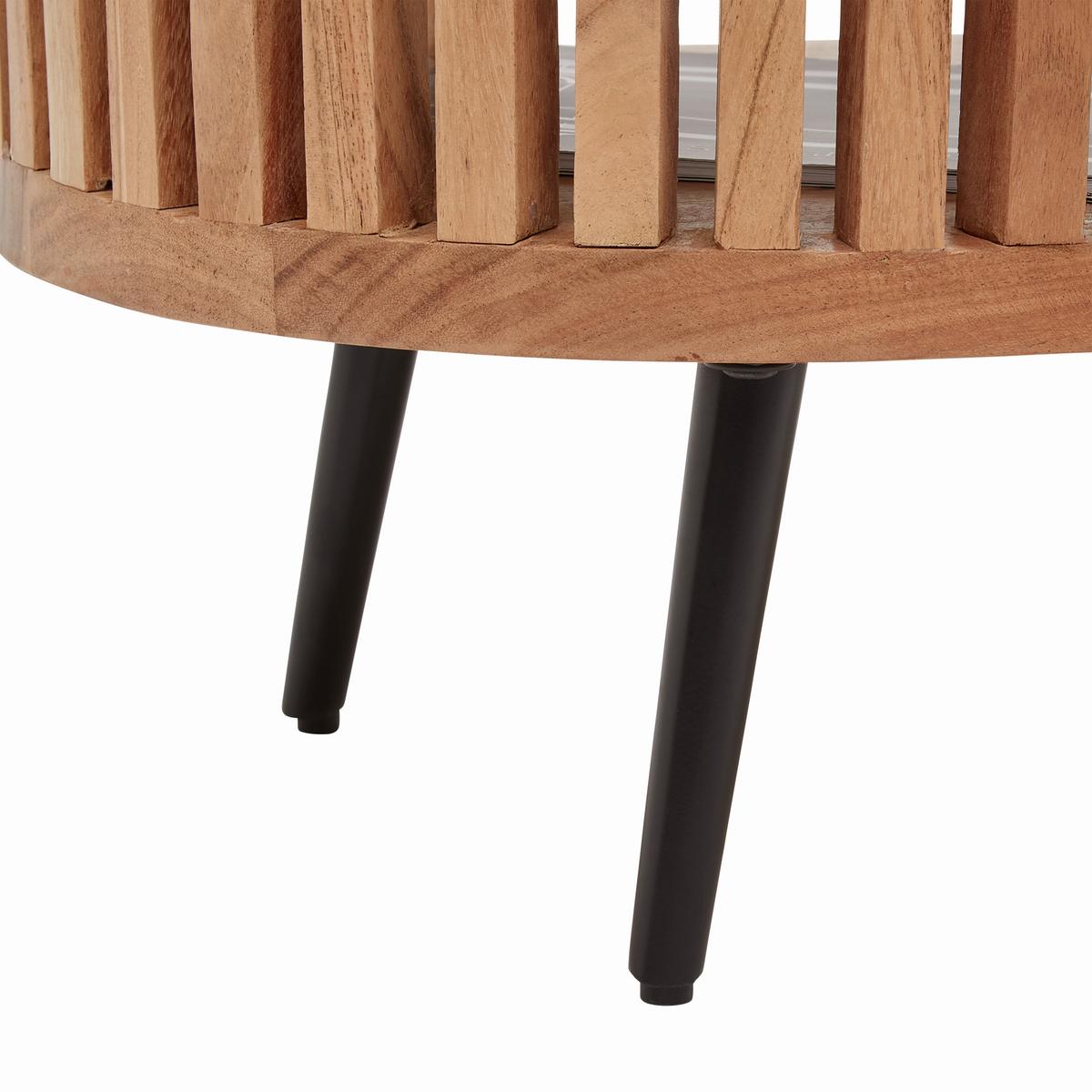 KONFERENČNÝ STOLÍK MADDI -TREND- - čierna/prírodná farba, Lifestyle, kov/drevo (80/40/40cm) - Mömax