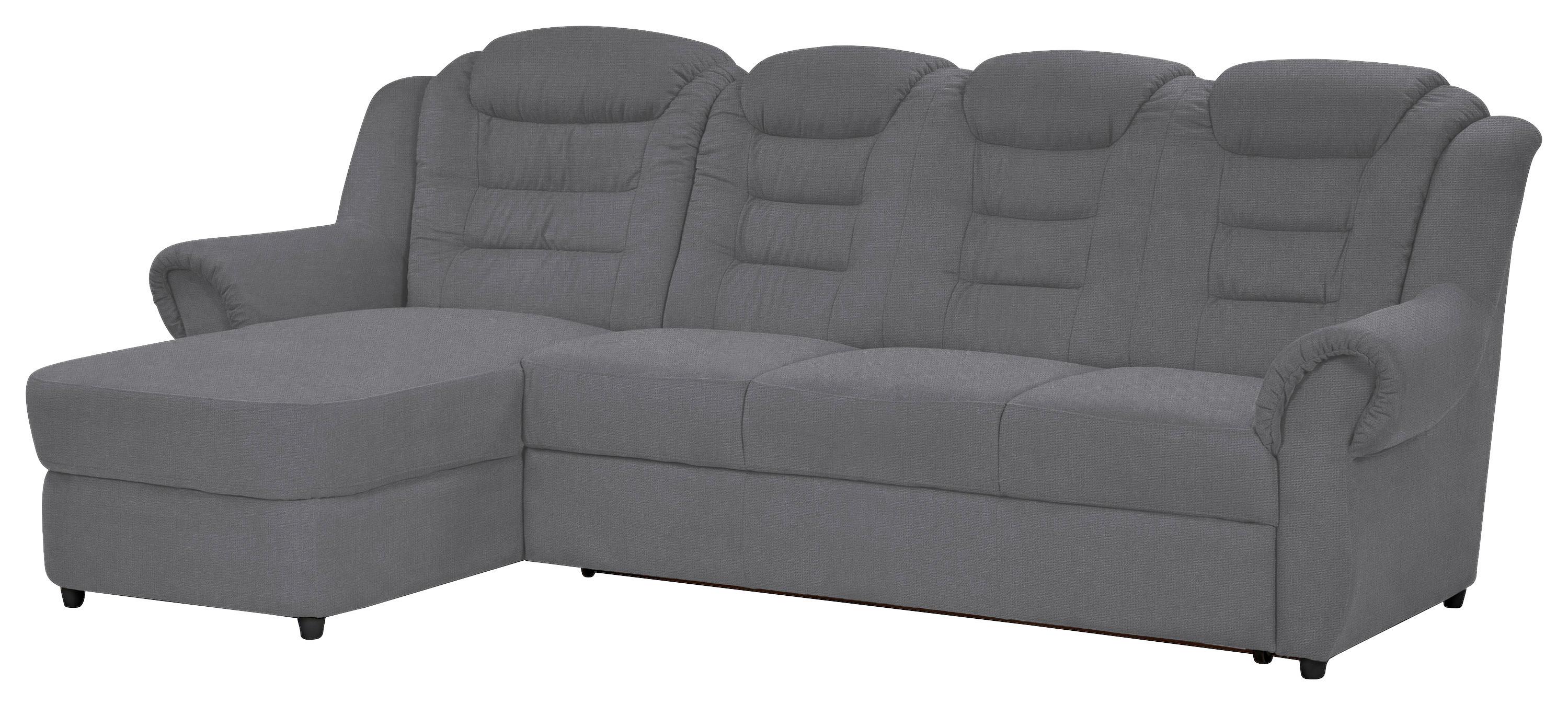 Ecksofa Boston Dunkelgrau Chenille - Dunkelgrau/Schwarz, KONVENTIONELL, Textil (165/262cm) - Livetastic