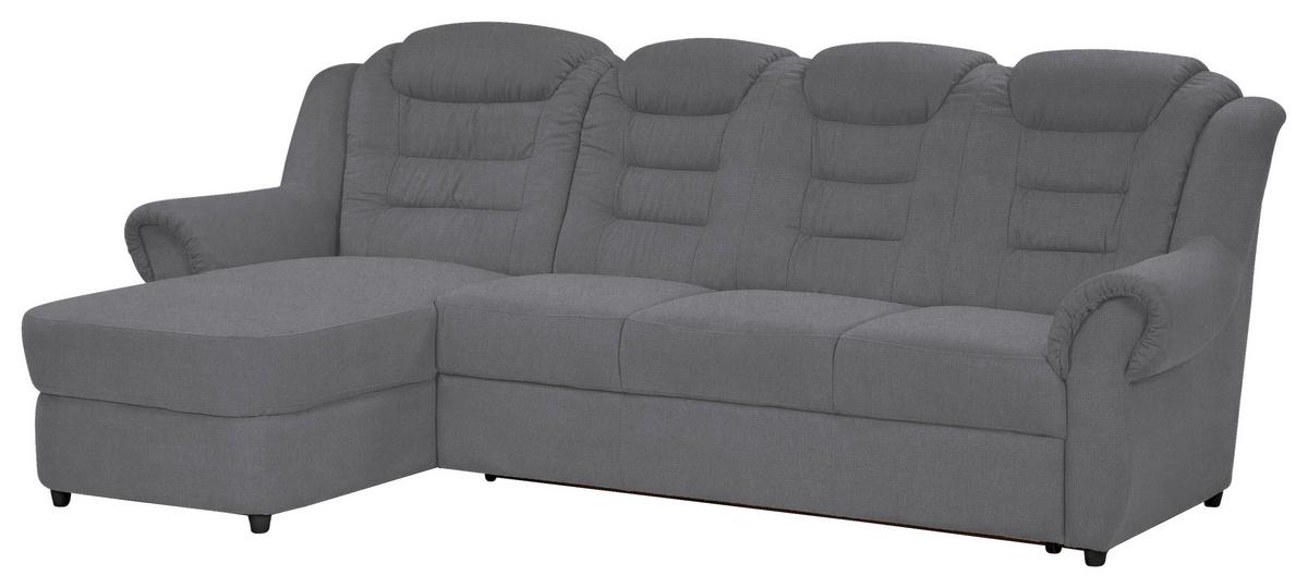 Ecksofa Boston Dunkelgrau Chenille - Dunkelgrau/Schwarz, KONVENTIONELL, Textil (165/262cm) - Livetastic