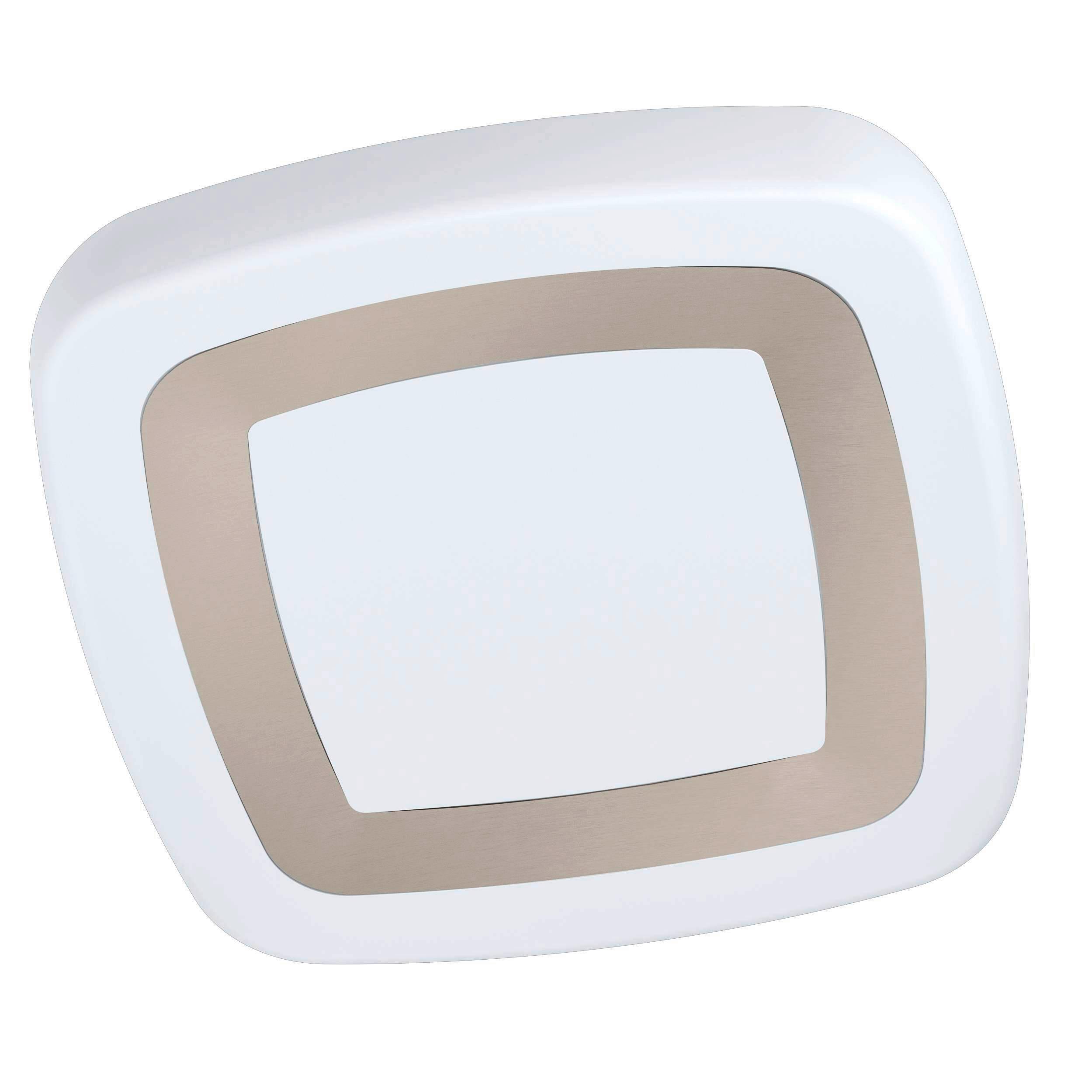DECKENLEUCHTE 22W, 2500lm, 3000K - Silberfarben/Weiß, Basics, Kunststoff/Metall (48/48/9cm) - Eglo