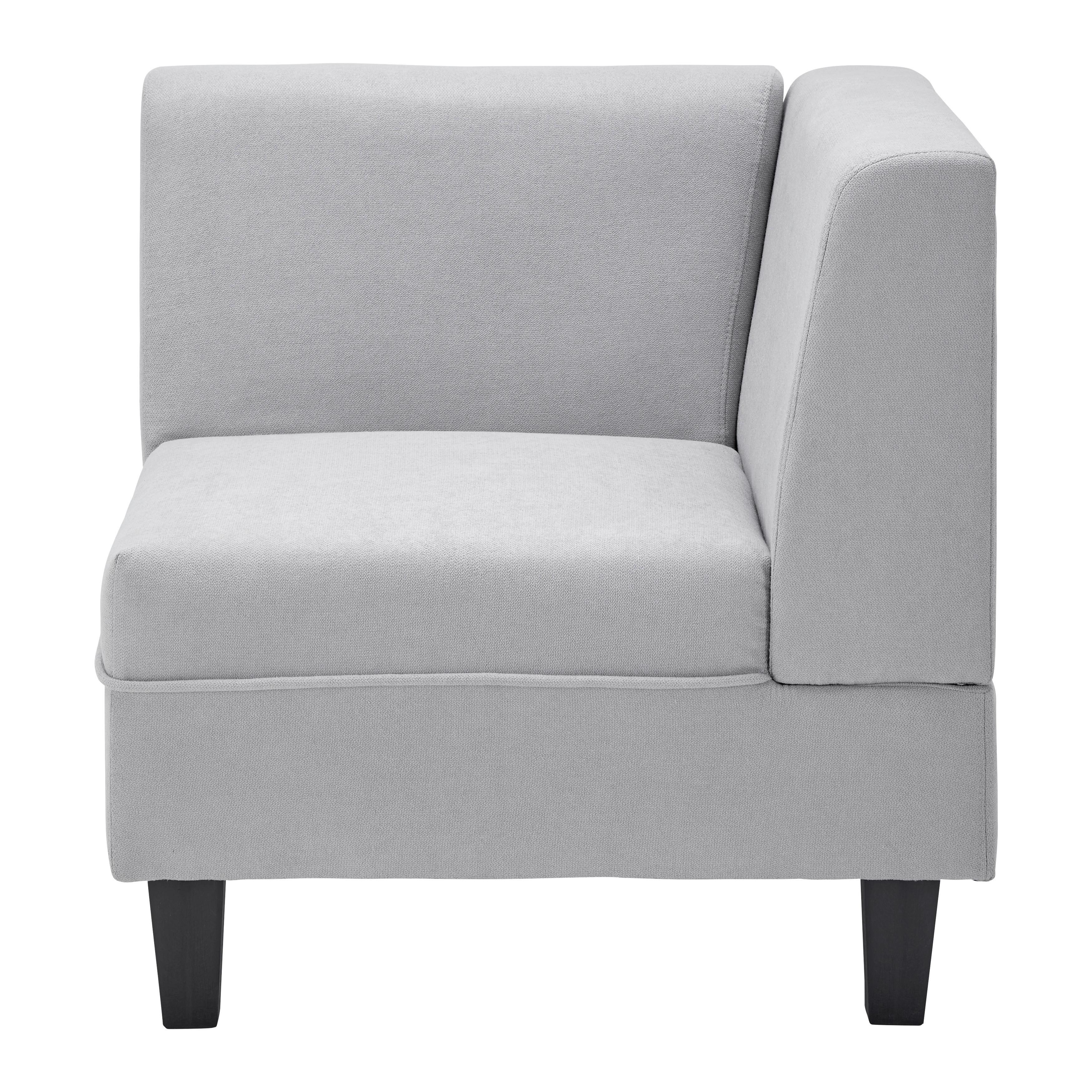 Rohový díl pohovky Lima světlešedá - černá/světle šedá, Moderní, dřevo/textil (64/74/64cm) - Bessagi Home
