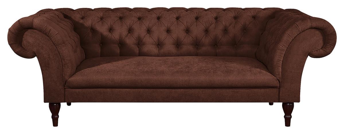 3-Sitzer-Sofa Preston Braun B: 232 cm - Braun/Cappuccino, Design, Textil (232/79/97cm) - Livetastic