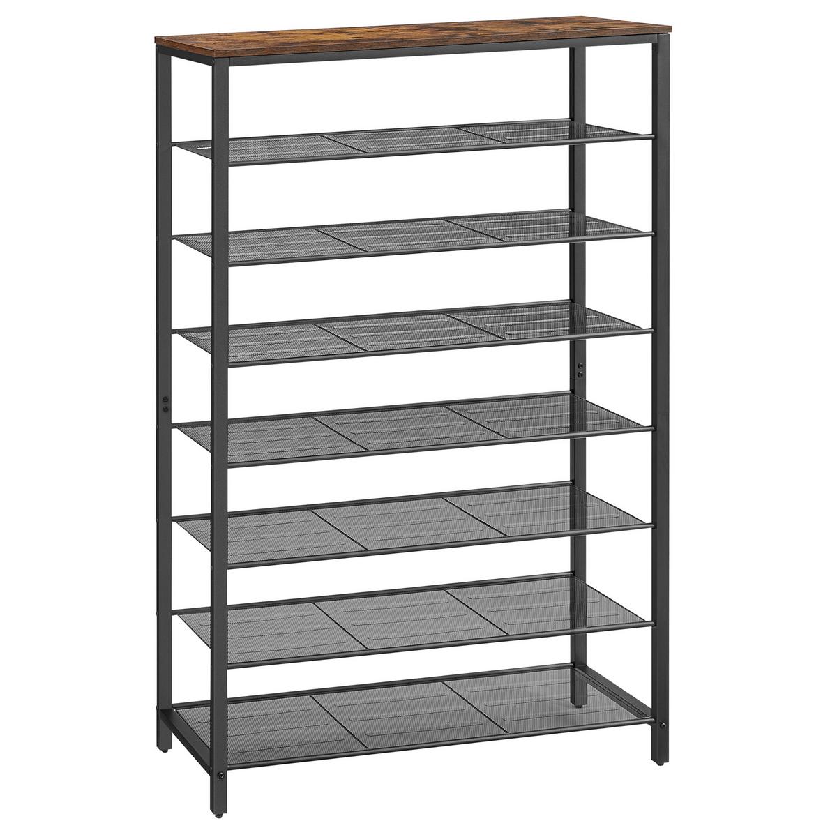 REGÁL NA TOPÁNKY SHOE RACK - hnedá/čierna, Modern, kov/kompozitné drevo (100/152/30cm) - MID.YOU