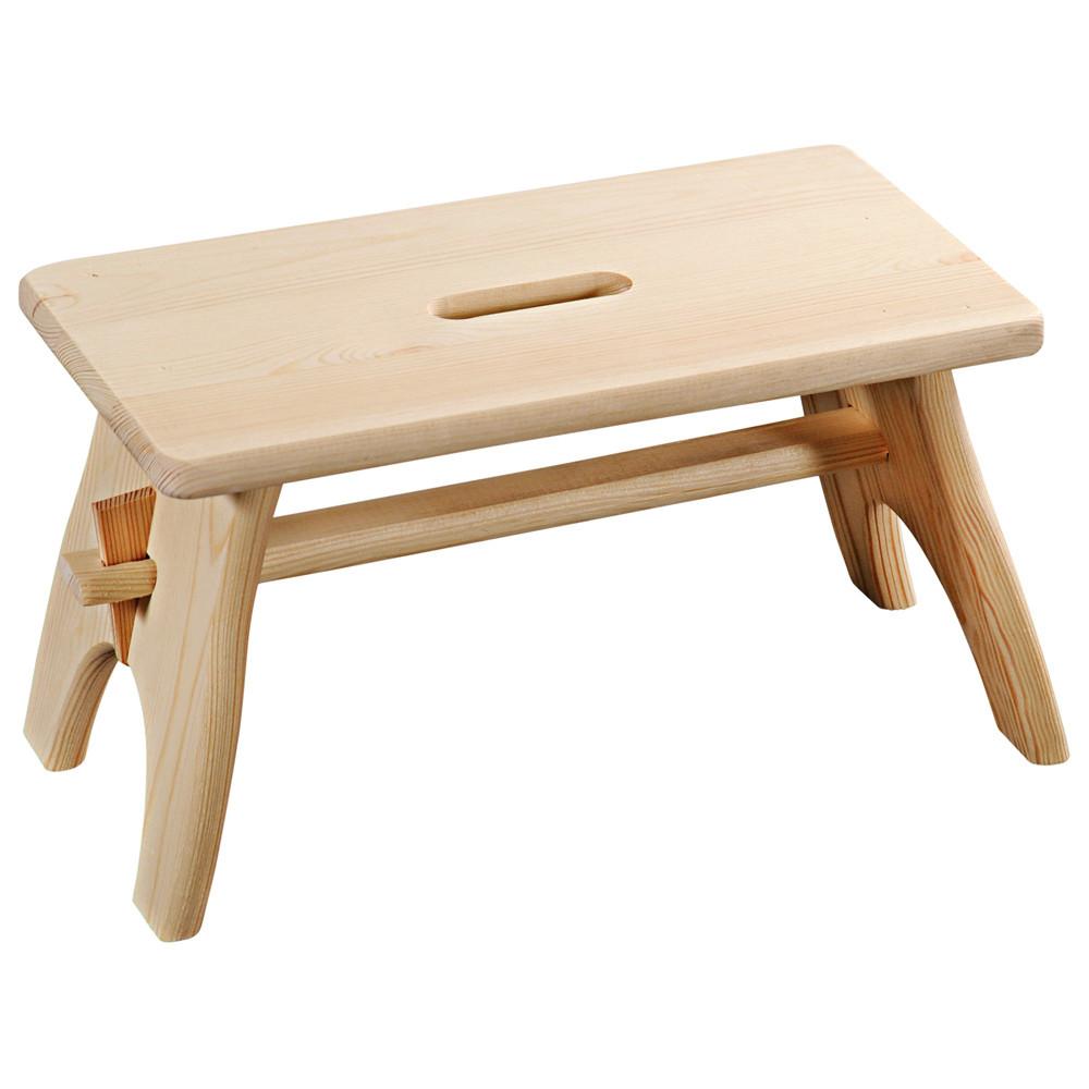 Tritthocker Kieferfarben B: 42 cm - Kieferfarben, Basics, Holz (42/20.5/21,5cm) - Kesper
