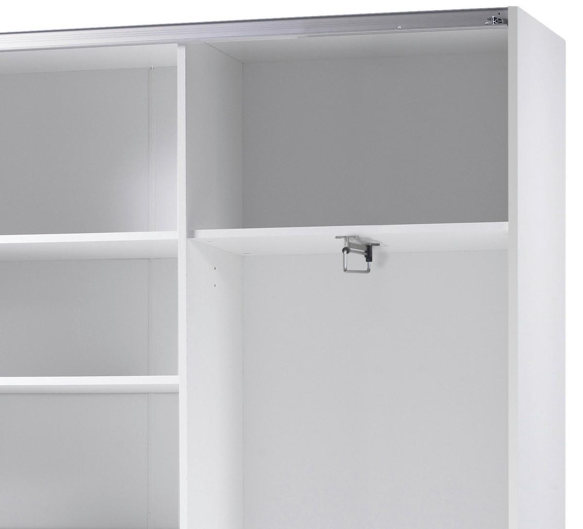 Schwebetürenschrank Mit Spiegel 125cm Fast, Weiß - Silberfarben/Weiß, Basics, Glas (125/195,5/38cm) - P & B