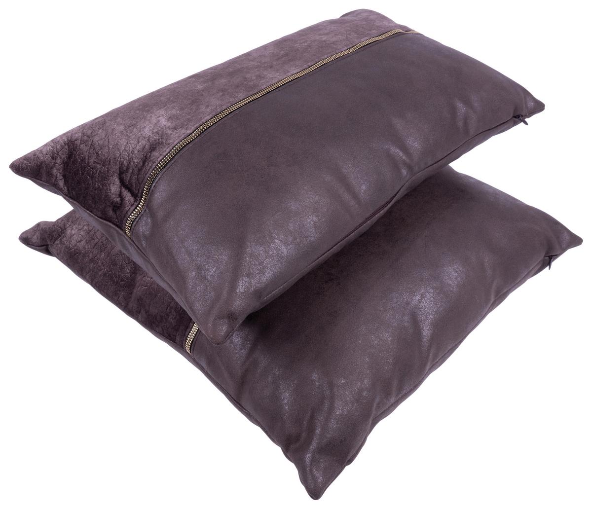 Zierkissen Picco 125 2er-set Braun/grau B: 30/45 Cm - Braun/Grau, KONVENTIONELL, Textil (30x45/50x45cm)