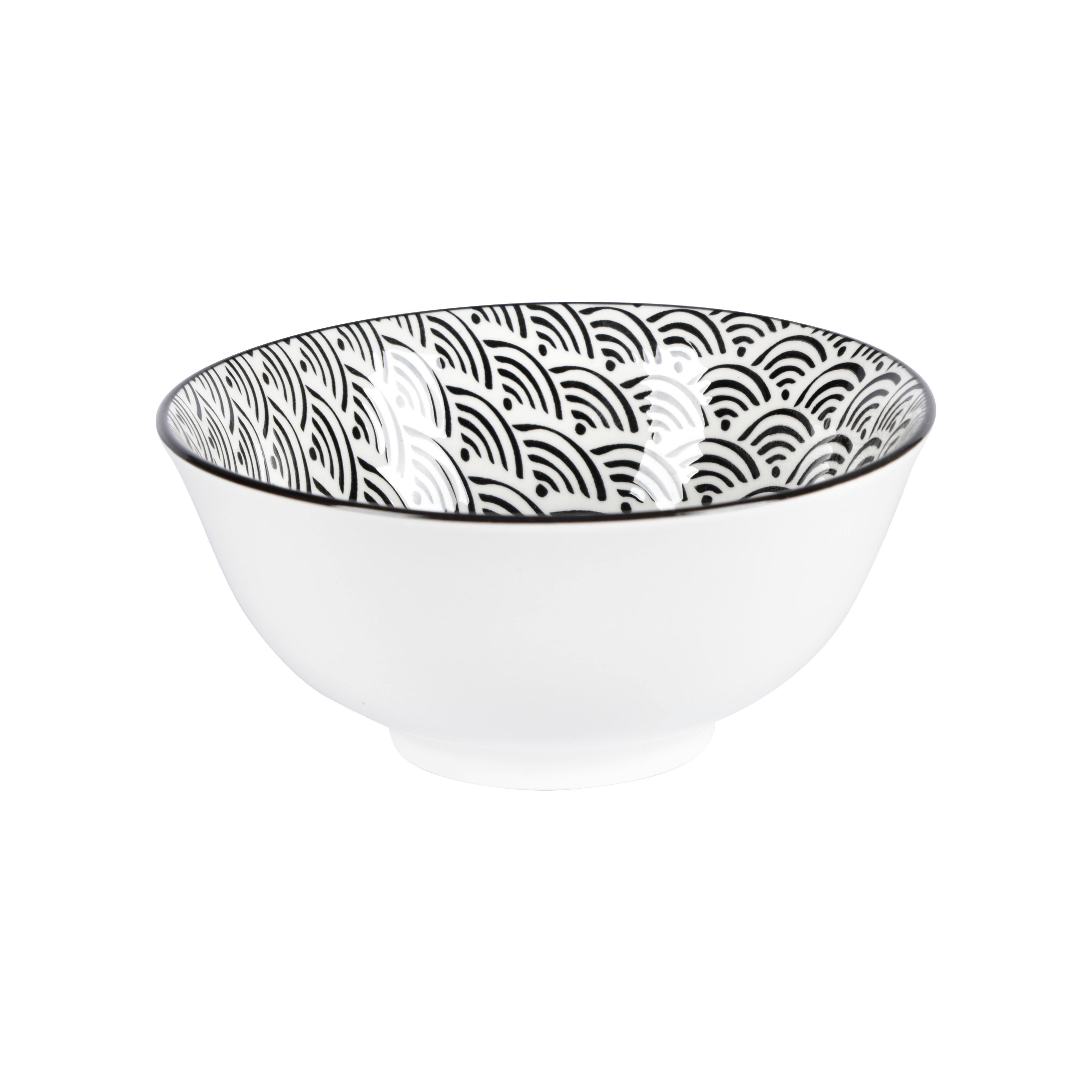 Miska na müsli Shiva, Ø: 15,5cm - bílá/černá, Lifestyle, keramika (15,5/7cm) - Mömax