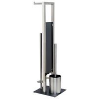 Wc-kefe Szett Aura - ezüstszínű, Trend, műanyag/fém (20/70/17cm) - Homezone