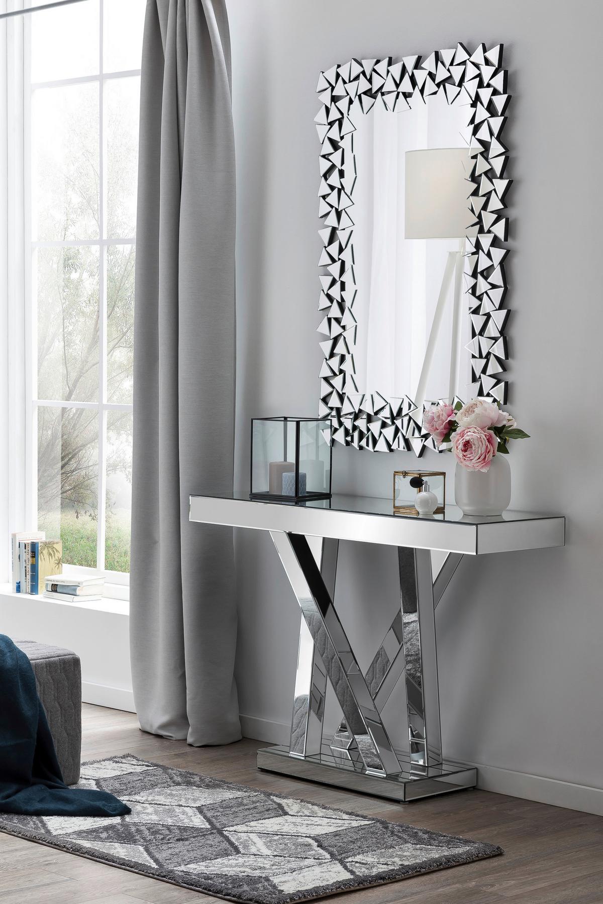 Wandspiegel Silberfarben B: 82cm - Silberfarben, Design, Glas/Holzwerkstoff (82/120/1,9cm) - Livetastic