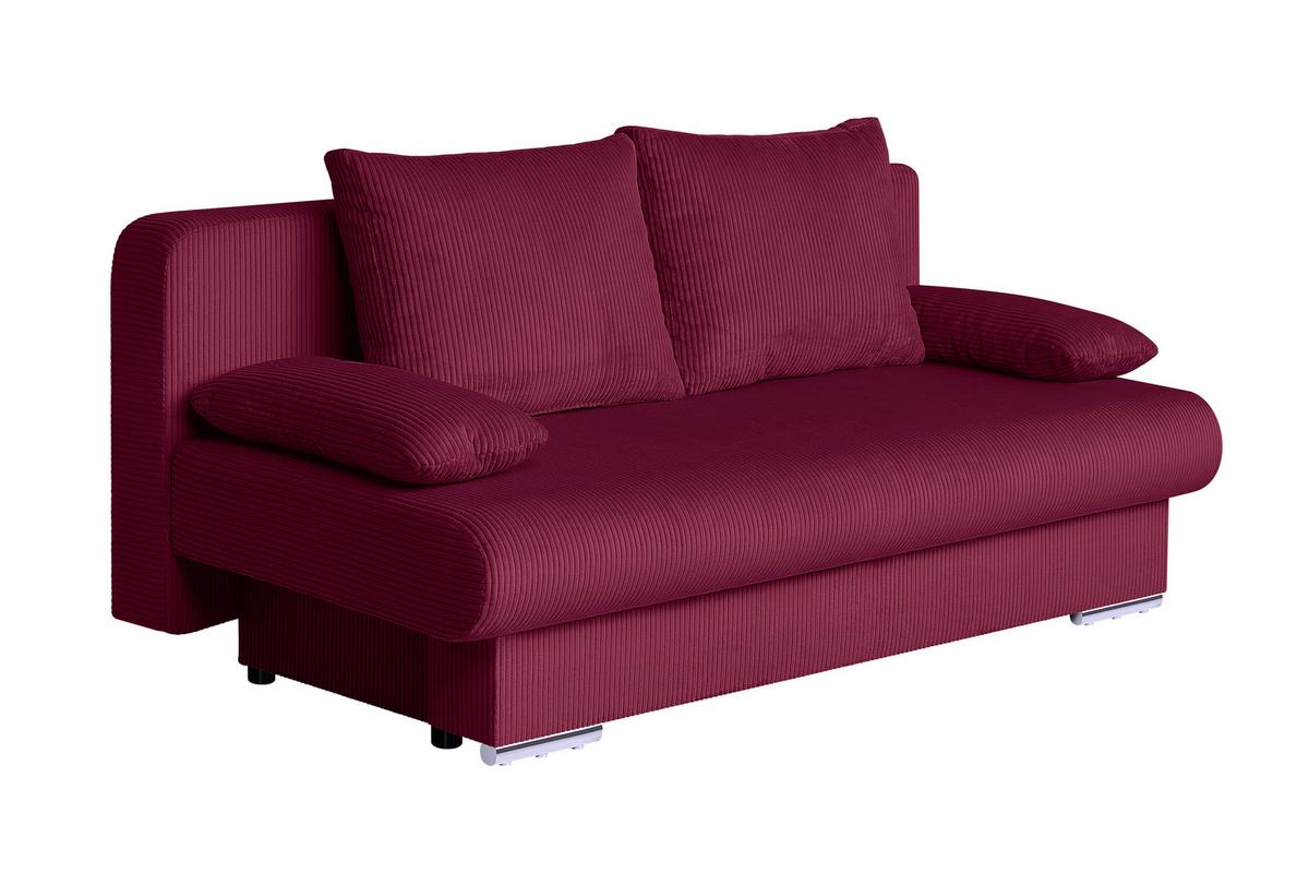 Schlafsofa Bora Rot B: 193 Cm - Chromfarben/Rot, Design, Holzwerkstoff/Textil (193/86/85cm) - P & B