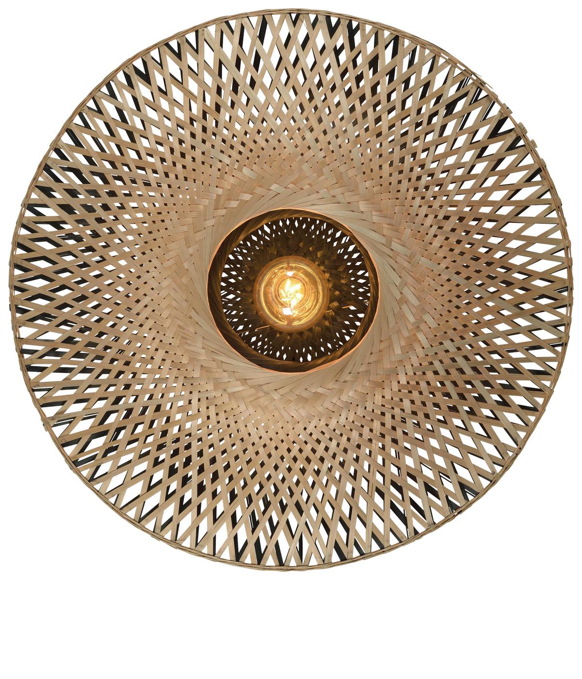 Deckenleuchte Kalimantan D: 47 cm 1-Flammig - Hellbraun/Schwarz, Natur, Naturmaterialien/Metall (47/24cm) - Good & Mojo