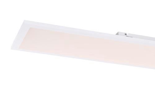 Led-deckenleuchte Rosi L: 120 Cm - Opal/Weiß, Basics, Kunststoff/Metall (120/30/5,5cm) - Globo