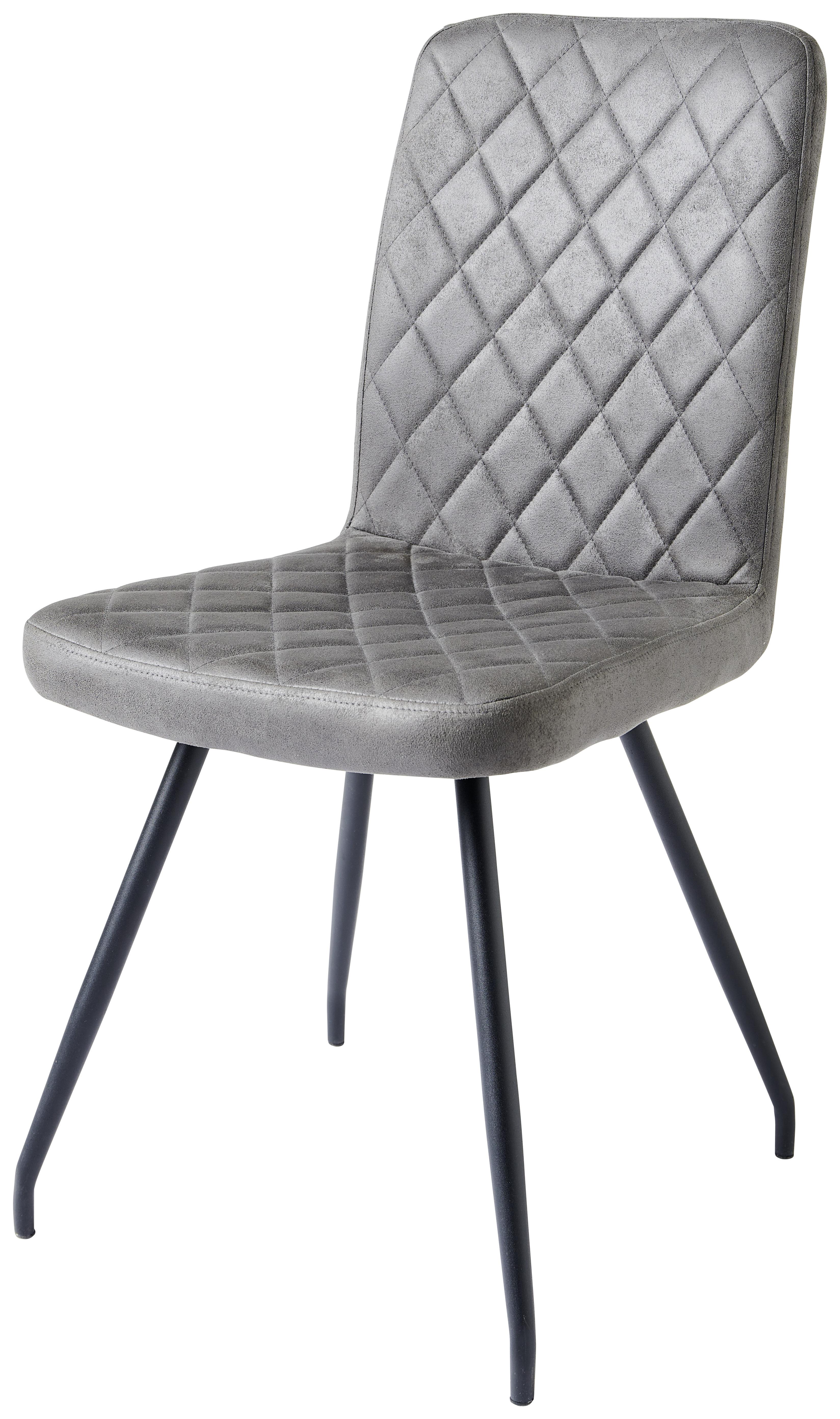 Čtyřnohá Židle Mia - šedá/černá, Konvenční, kov/textil (42/91/62cm)
