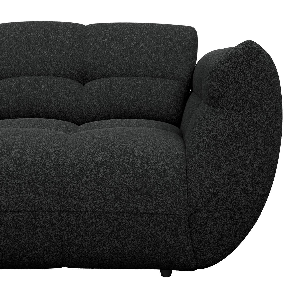 Ecksofa Panda Chenille schwarz, 178x280cm - Dunkelgrün/Schwarz, Trend, Textil (178/280cm)