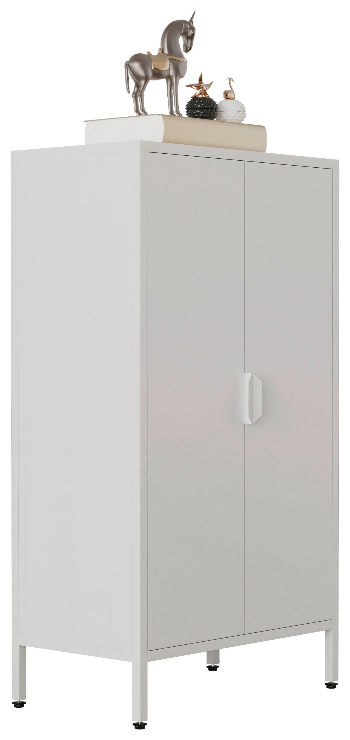 Highboard Flokas Weiß B: 60 cm - Weiß, Design, Metall (60/110/35cm) - MID.YOU