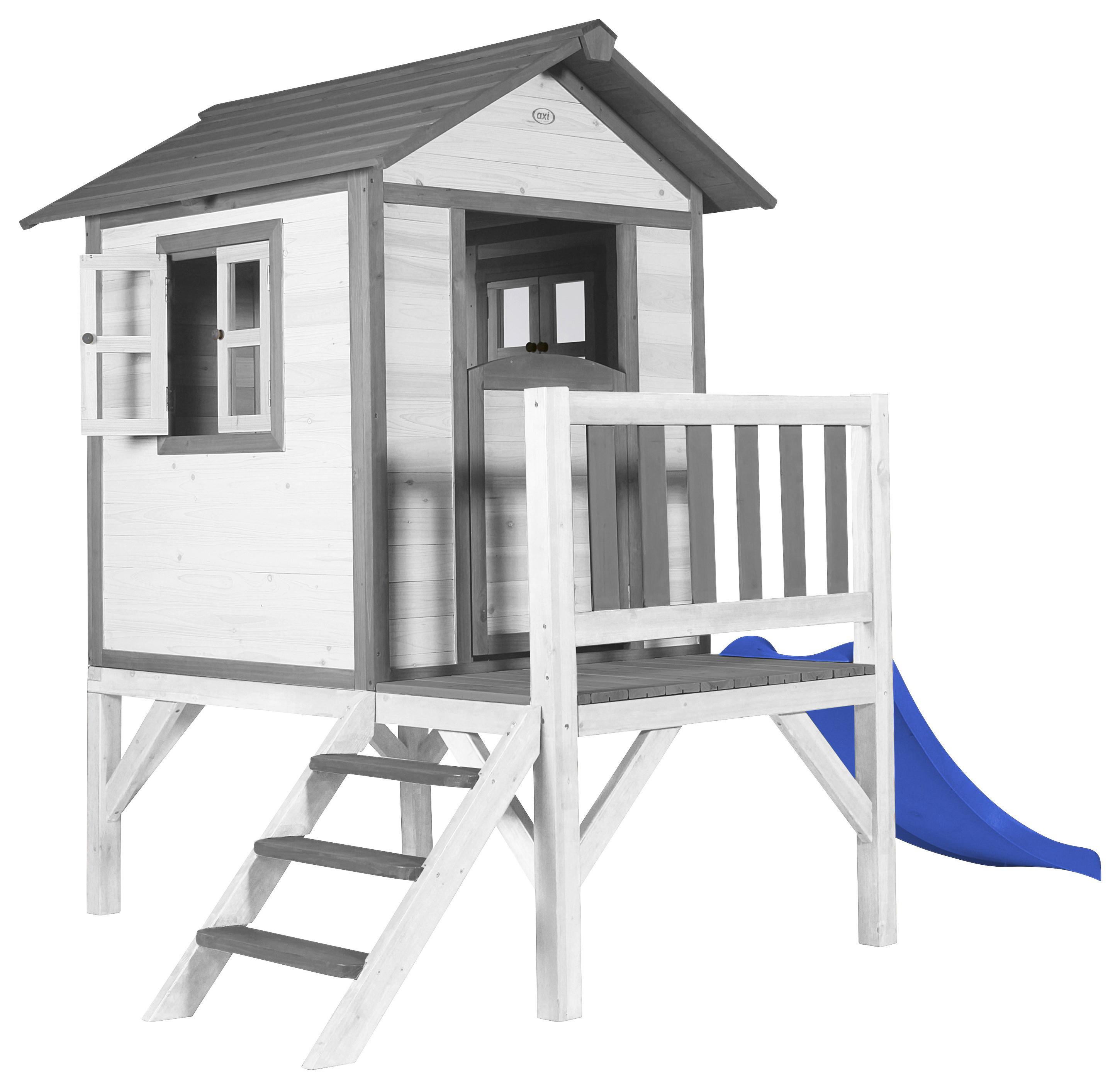 Spielhaus C050.002.30 - Blau/Weiß, KONVENTIONELL, Holz/Kunststoff (240/189/167cm) - Ambia Garden