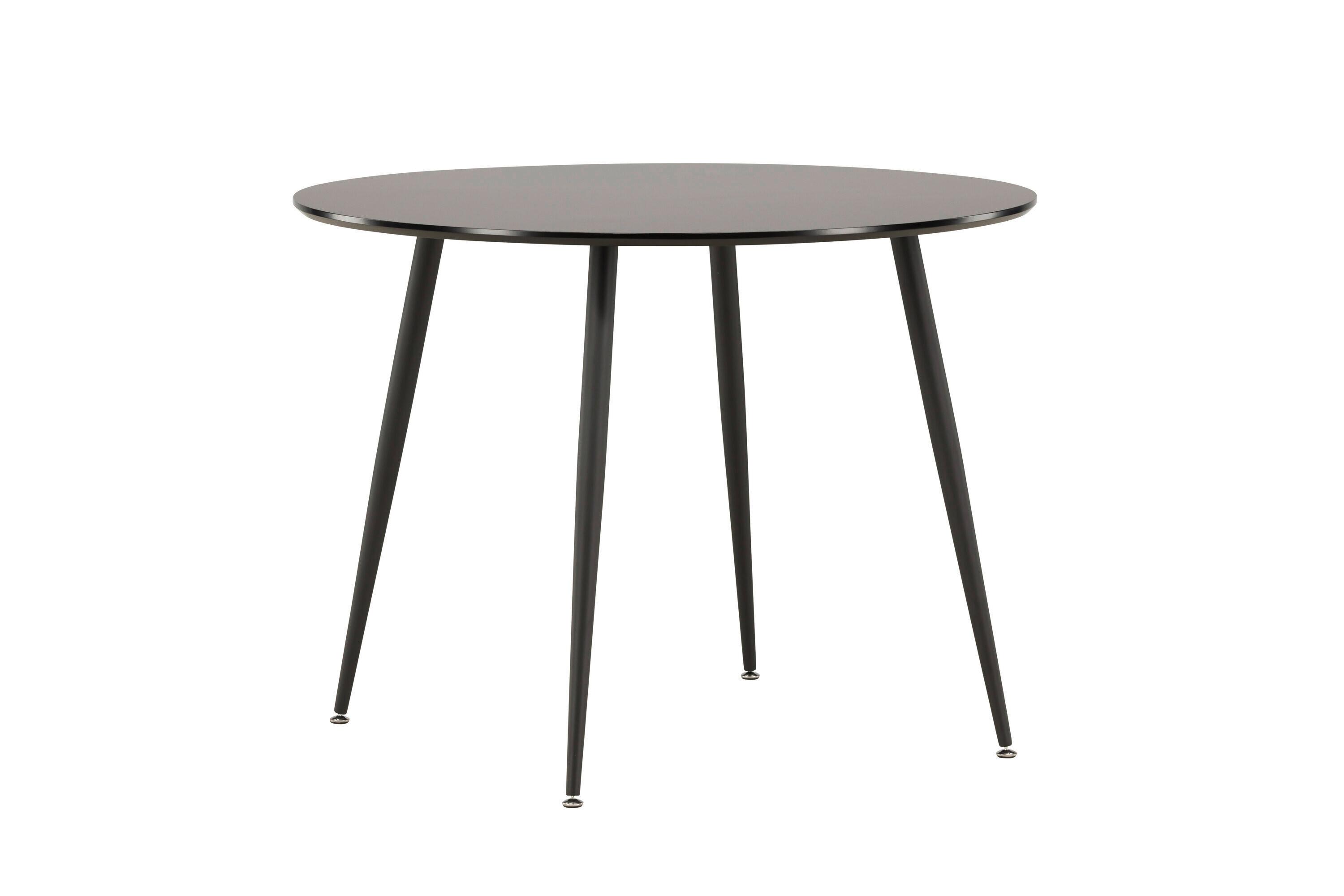 ESSTISCH Plaza, Schwarz D: 100 cm - Schwarz, MODERN, Holz/Metall (100/75cm) - Livetastic