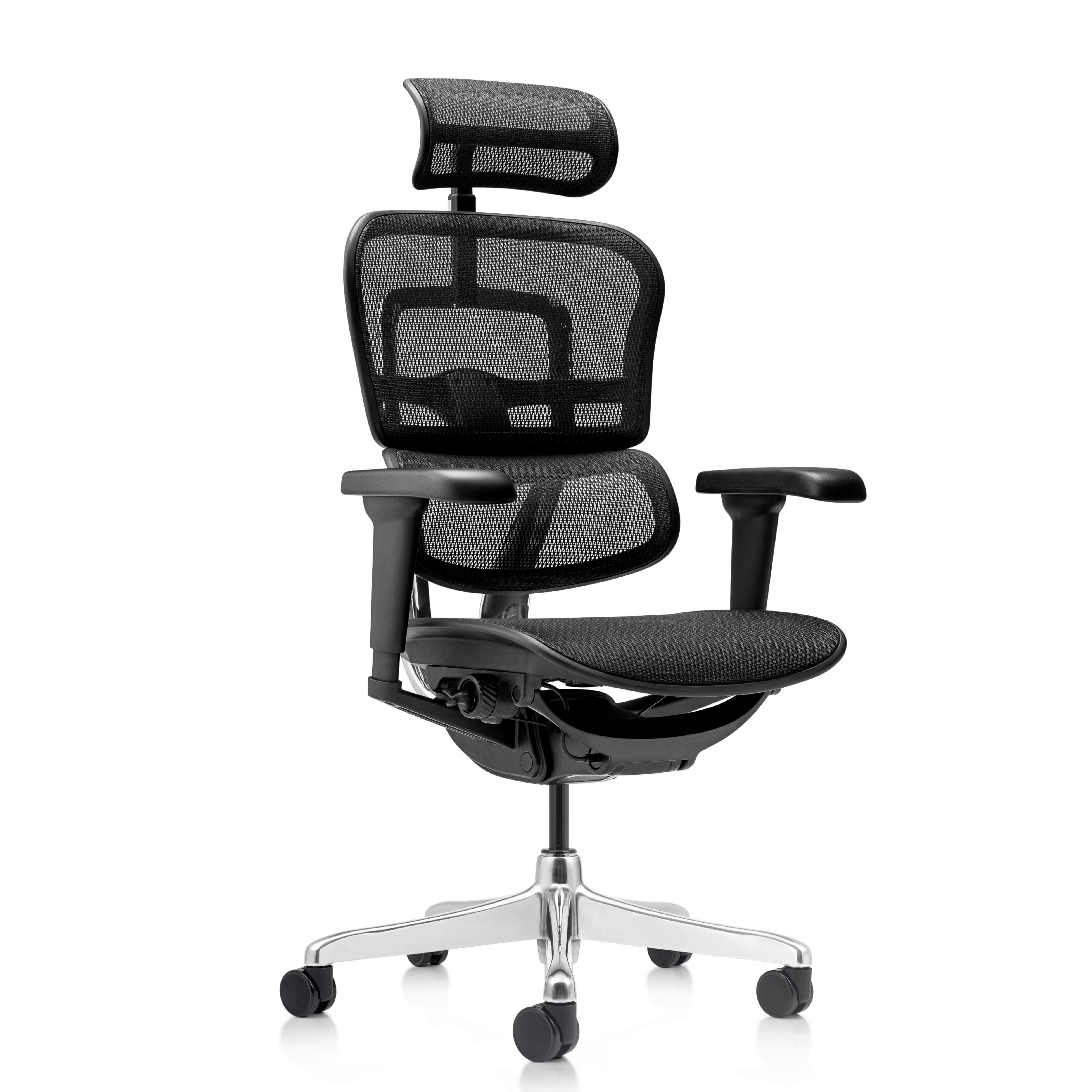Drehstuhl Ergohuman Ultra Gen2 Schwarz B: 65 cm - Silberfarben/Schwarz, MODERN, Kunststoff/Textil (65/132/60cm) - MID.YOU