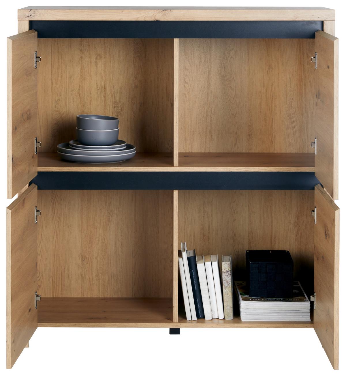 KOMODA LARIOS C -EXKLUSIV- - černá/dub artisan, Moderní, kompozitní dřevo (105/112/40cm) - Mömax