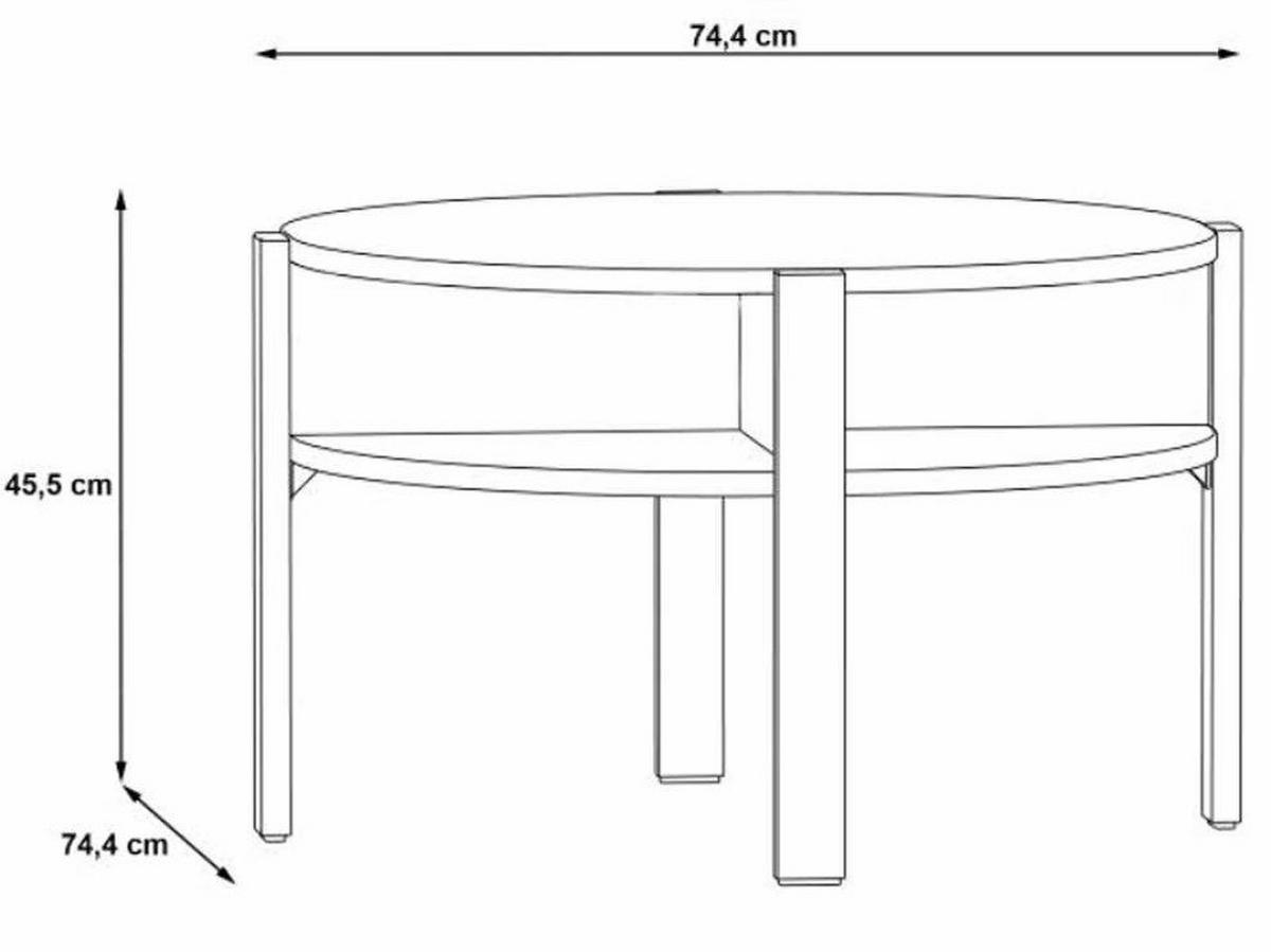 KONFERENČNÝ STOLÍK TOBAGO - biela/taupe, Modern, kompozitné drevo (74,4/45,5cm)