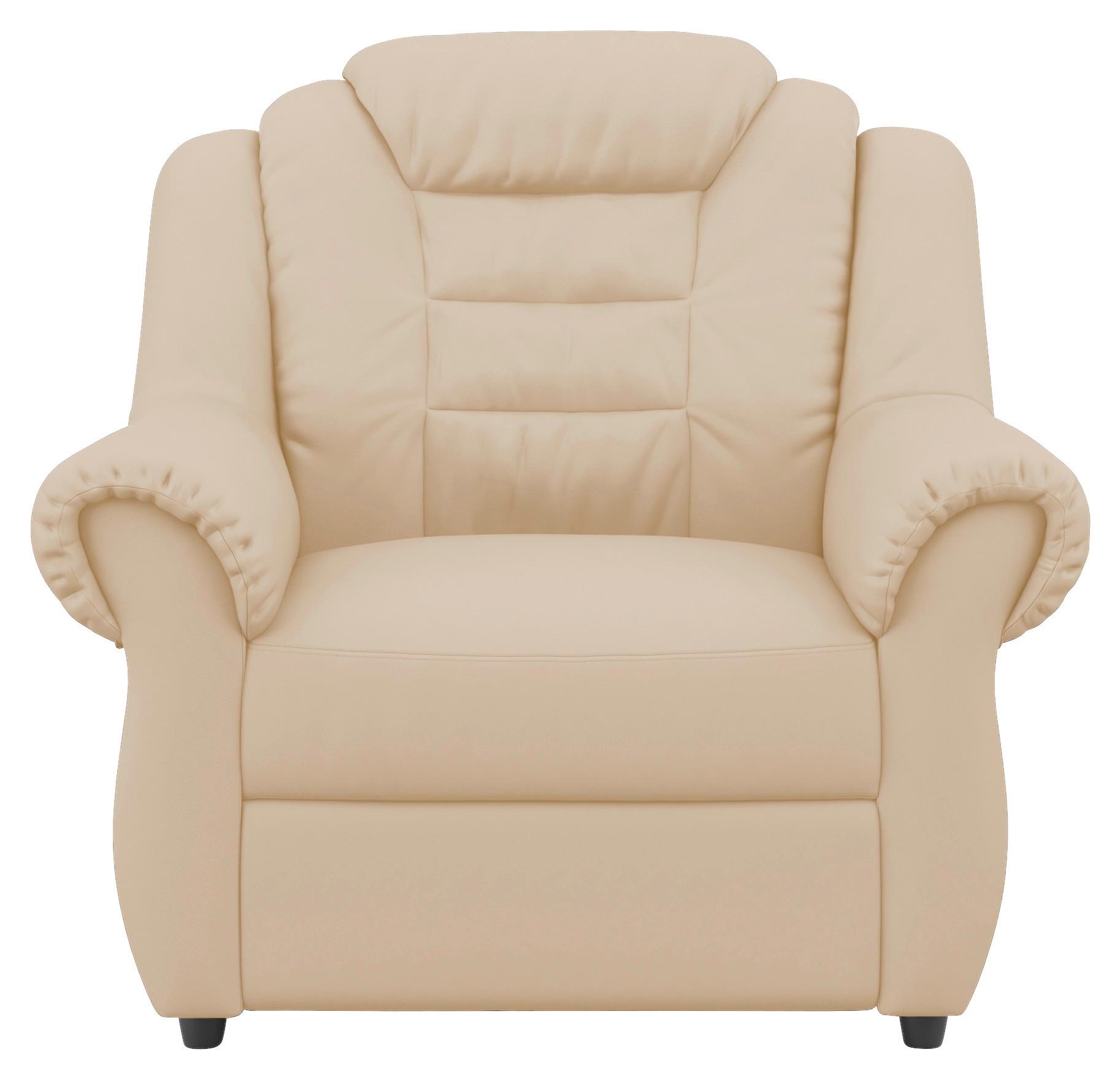 Polstersessel Boston Beige Lederlook - Beige/Schwarz, KONVENTIONELL, Textil (104/102/101cm) - Livetastic