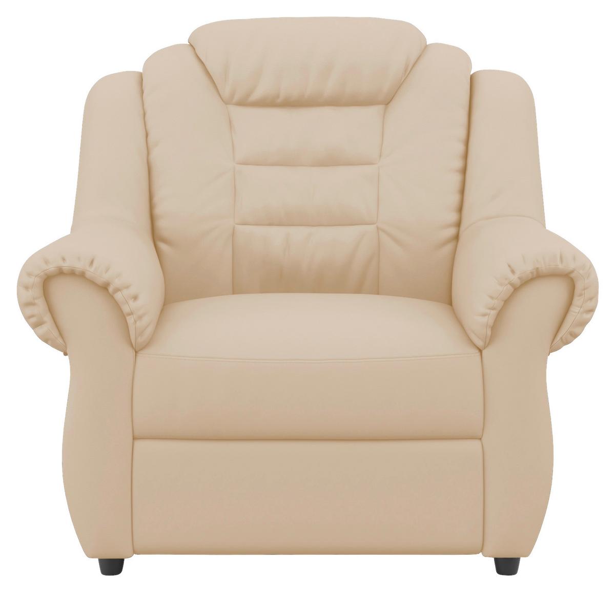 Polstersessel Boston Beige Lederlook - Beige/Schwarz, KONVENTIONELL, Textil (104/102/101cm) - Livetastic