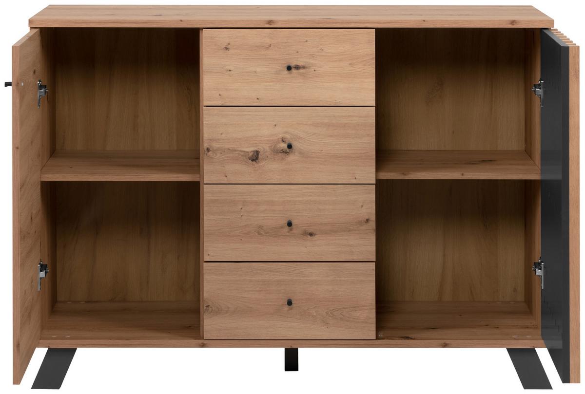 Kommode Mit Einlegeböden 118 Cm Medan Anthrazit/eiche Dekor - Anthrazit/Eiche Artisan, LIFESTYLE, Holzwerkstoff (118/85/40cm) - MID.YOU