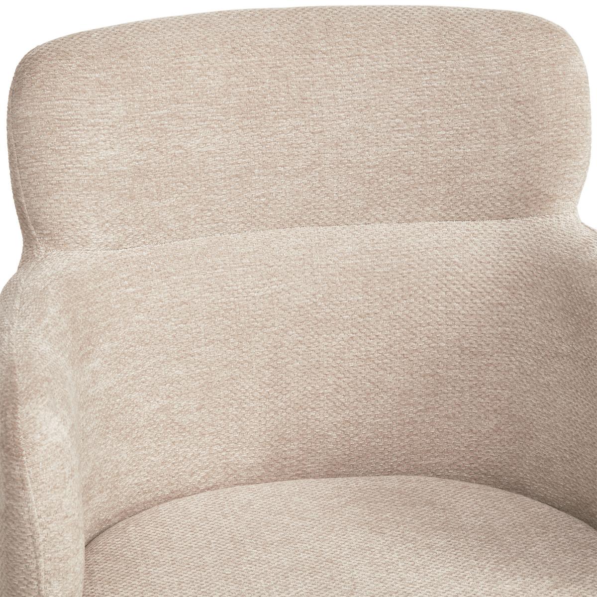 Armlehnstuhl Matteo Webstoff Beige, B: 58,5 cm - Beige/Schwarz, KONVENTIONELL, Holz/Textil (58,5/85/63cm) - Livetastic