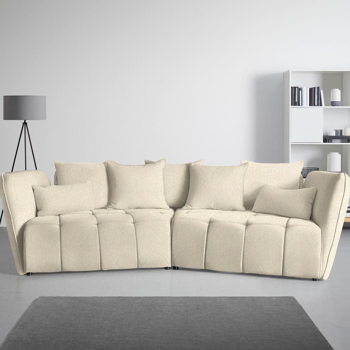 Boxspringová pohovka SOFI, krémová - černá/krémová, Moderní, textil (294/93/152cm) - Premium Living