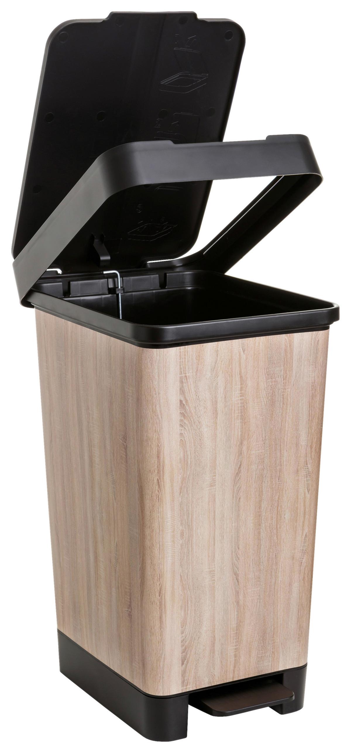Koš s nášlapným pedálem STYLE- CA. 25L - černá/barvy třešně, Moderní, kov/plast (26/36/47cm) - Mömax